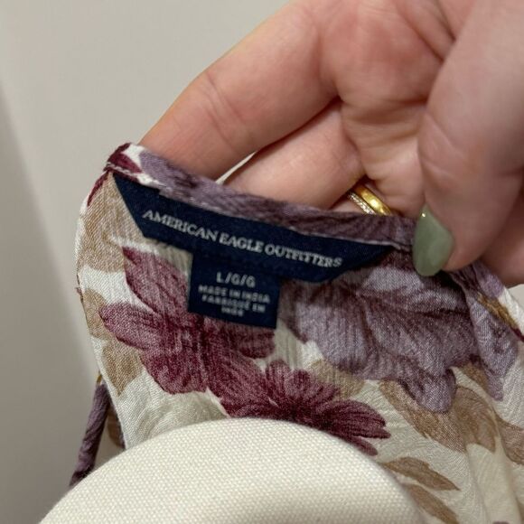 AE American Eagle‎ Floral blouse Large Off-Shoulder - Picture 4 of 4